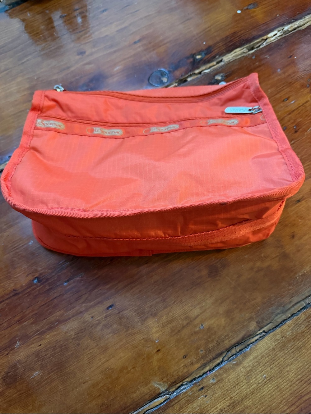 Lesportsac Bright Orange Nylon Pouch with Front Zip - Picture 3 of 5